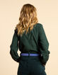 I.Code night green embroidered blouse-3