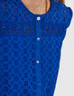 Top in electric blue broderie anglaise I.Code -4