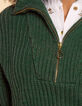 I.Code night green knit zip neck sweater-4