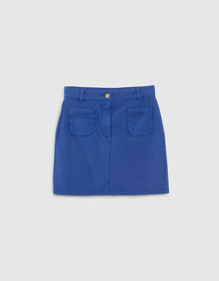 Mini jupe en jean bleu électrique I.Code-6