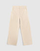 Pantalon large beige à fines rayures I.Code-7