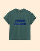 I.Code night green T-shirt with flocked velvet slogan-5