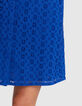 Electric Blue Kleid mit englischer Stickerei I.Code -7