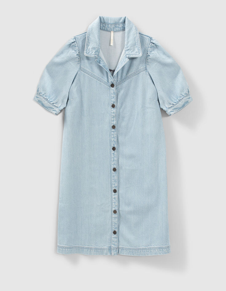 I.Code bleached denim press studded dress-6