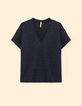 I.Code dark blue metallic knit T-shirt-6