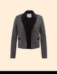 I.Code black semi-plain knit short jacket-7