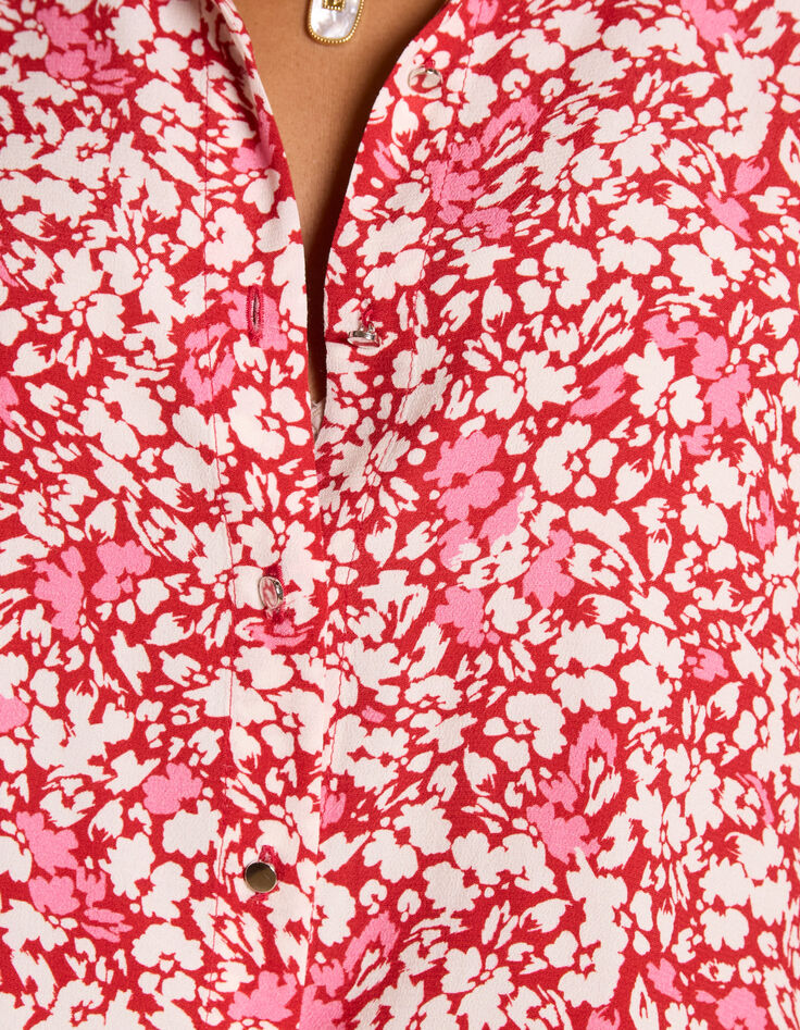 Red Bluse mit Blumenfleckenprint I.Code-4