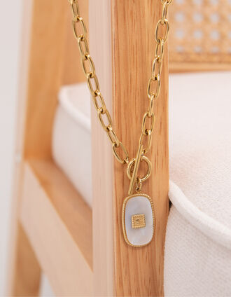 Collier chaînette médaillon avec pendentif I.Code
