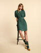 I.Code night green pleated dress-2