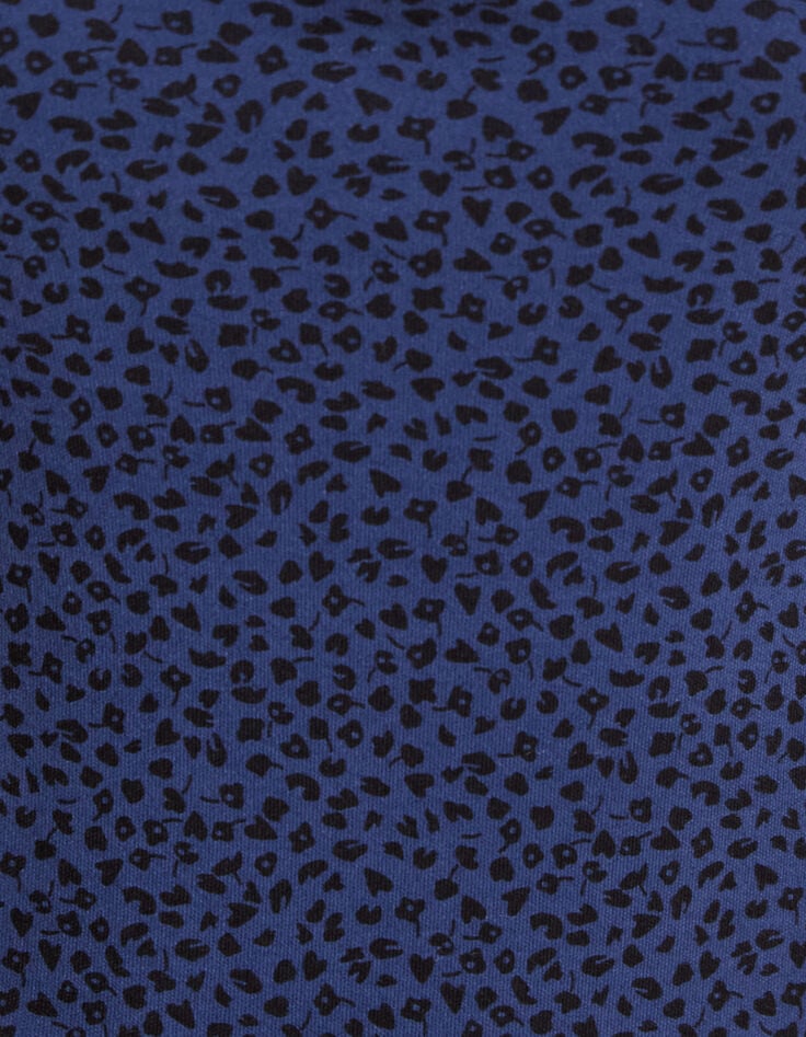 I.Code navy T-shirt with heart-leopard print-6