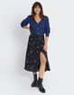 Zwarte midirok print boeket bloemen I.Code-2