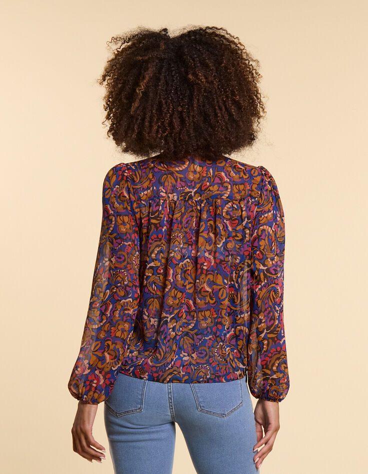 I.Code camel blouse with multicolour paisley print-3