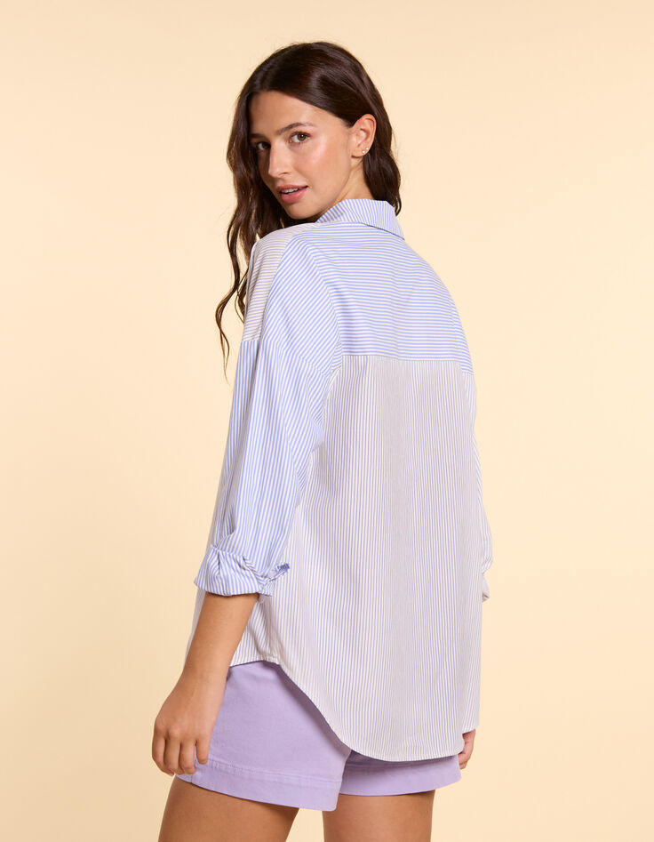 Camisa blanca rayas azul celeste I.Code-3