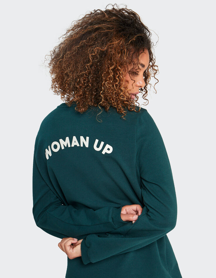 Robe sweat vert impérial message dos I.Code-5