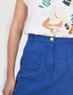 Mini jupe en jean bleu électrique I.Code-4