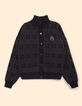 I.Code black knit cardigan with check jacquard motif-7