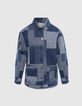 I.Code blue denim patchwork-style jacket-11