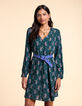 Vestido verde medianoche con estampado paisley I.Code-1