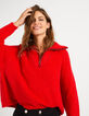 Pull candy red tricot col camionneur argenté I.Code-1