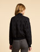 Cardigan noir tricot jacquard motif carreaux I.Code-3