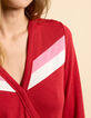 I.Code red hooded dress with placed stripes-4