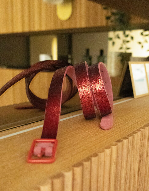 I.Code bubble gum/metallic red reversible belt - I.CODE