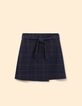 I.Code navy check wrap skirt-6