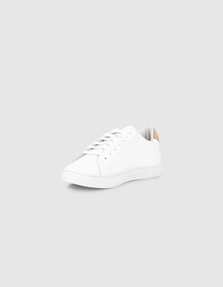 I.Code white leather trainers with gold details-2