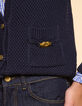 I.Code navy knit cardigan with kiss heart details-6