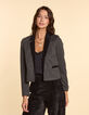 I.Code black semi-plain knit short jacket-1