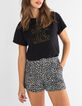 I.Code fawn leopard print denim shorts-1