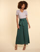 I.Code night green pleated wide-leg trousers-2