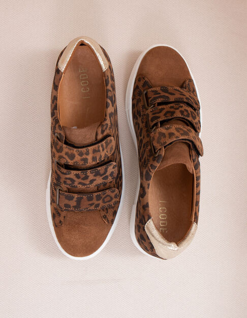 Leopard print sneakers with velcro fastening I.Code - I.CODE