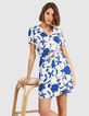 I.Code shirt dress with XL blue floral print-2