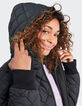 Lange, schwarze Steppjacke I.Code-2