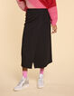 I.Code black ribbed long wrap skirt-2