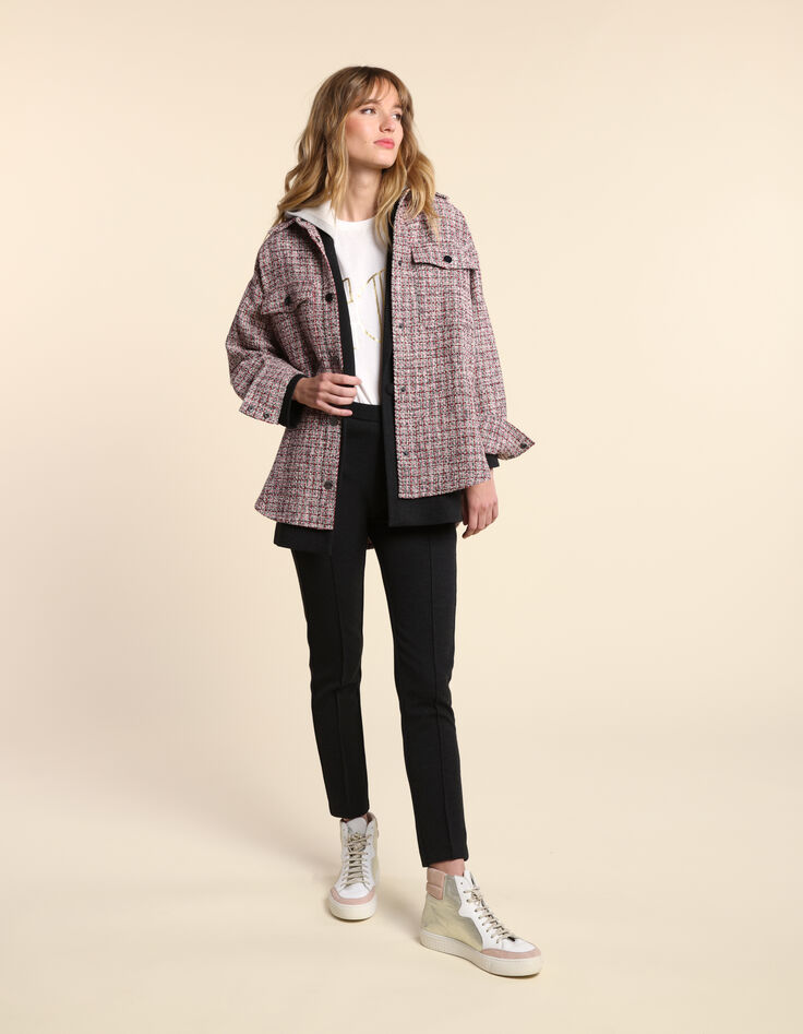 I.Code red decorative tweed-style overshirt-4