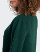 I.Code imperial green knit cardigan with decorative stitch-2