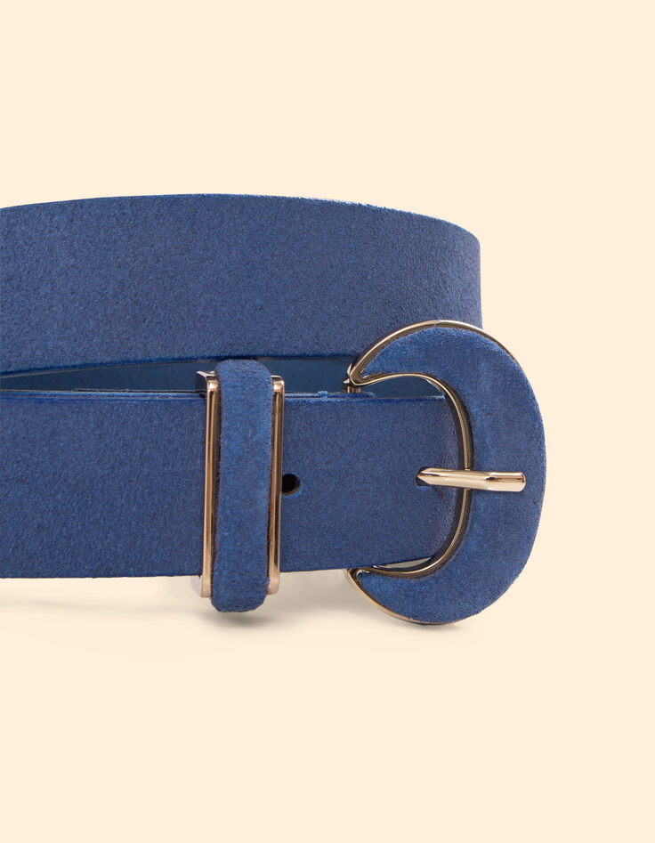 I.Code sky blue suede belt-2