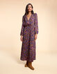 I.Code camel long dress with multicolour paisley print-1