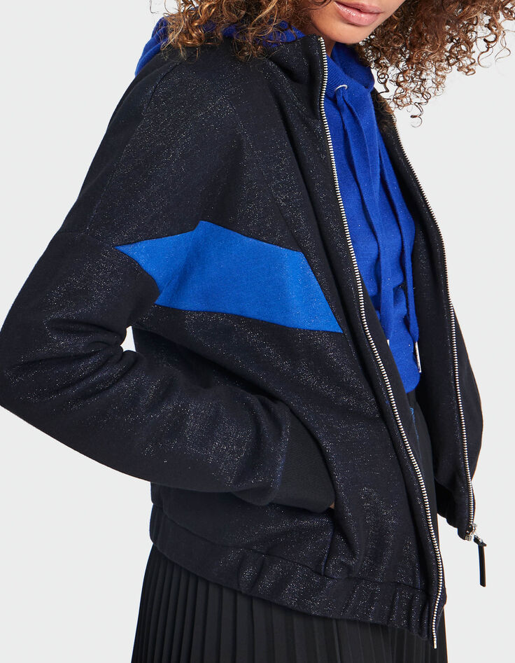 Blouson noir et bleu saphir biface I.Code-2