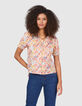 Weißes Top mit Paisley-Badeprint I.Code -6