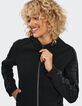 Blouson noir maille nid d'abeille avec bandes typo I.Code-1