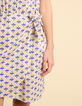 I.Code off-white dress with blue petal print-5