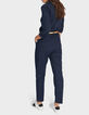 I.Code navy check jumpsuit-3