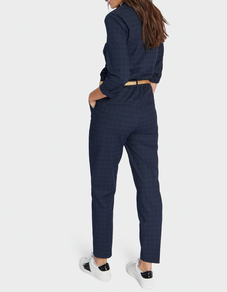 Marineblauer Overall mit Karos I.Code-3