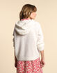 I.Code ecru decorative knit hooded sweater-3