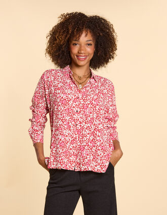 I.Code red shirt with floral tachist print