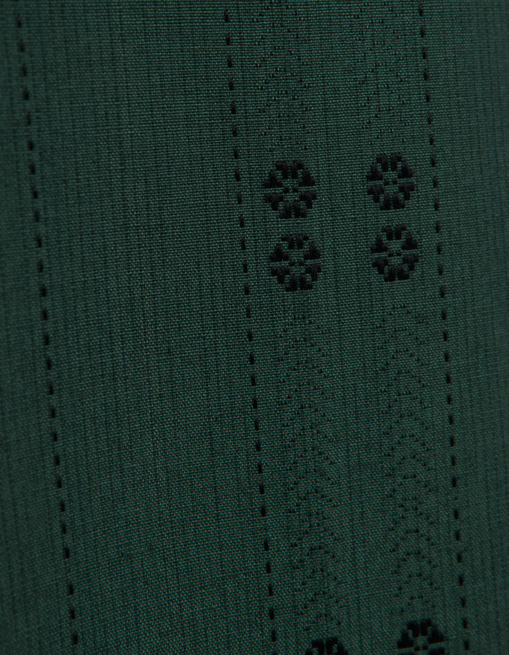 I.Code night green embroidered blouse-8