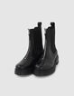 I.Code black zipped Chelsea boots with notched sole-4